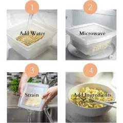 The Original Fasta Pasta Microwave Ramen Cooker w Lid and Built-in Strainer- No More Messes, Waiting for Water to Boil,or Sticky Noodles