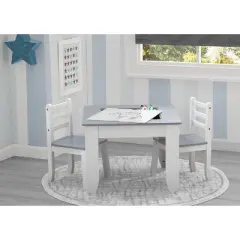Delta Children Chelsea Wood Table and Chair Set - Gray/White