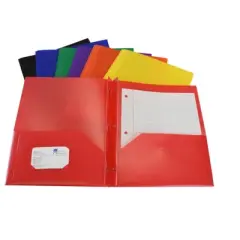 FOLDER SCHOOL SMART TWO-POCKET HEAVYWEIGHT POLY WITH FASTENERS