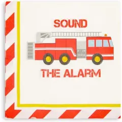 Blue Panda 100Pcs Fire Fighter Truck Party Paper Disposable Napkins 6.5" for Tableware Decorations