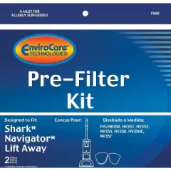 Shark Navigator Lift-Away NV350, NV351, NV352, NV355, NV356, NV356E, NV357 Uprights Vacuum Cleaner Pre-Filter Kit