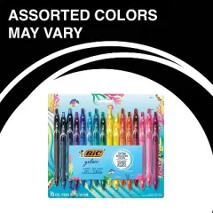 BIC Gel-ocity Quick Dry Retractable Gel Pens Medium Point 0.7mm Assorted Inks 16/Pack (RGLCGA16-AST)