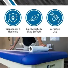 BodyMed Premium Headrest Paper Rolls for Chiropractic Exam Table, Smooth White, 12-Inch x 225-Feet, 12 Rolls &ndash; Disposable Paper Rolls for Medical