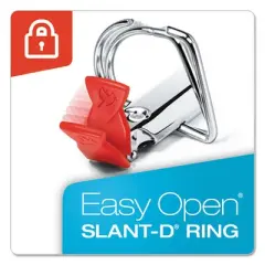 Cardinal Premier Easy Open ClearVue Locking Slant-D Ring Binder, 3 Rings, 1" Capacity, 11 x 8.5, White