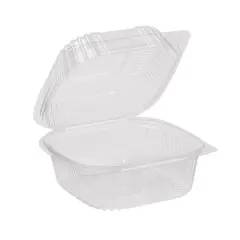 Inno-Pak 6" x 6" x 3" Clamshell Container Clear RPET - Pack of 125