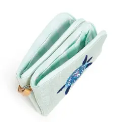 Vera Bradley Straw RFID Double Zip ID