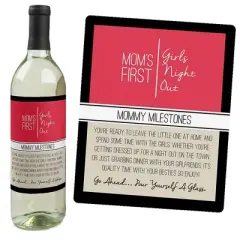 Big Dot of Happiness Mommy's First Milestones - Gift For Women - Wine Bottle Label Stickers - Set of 4