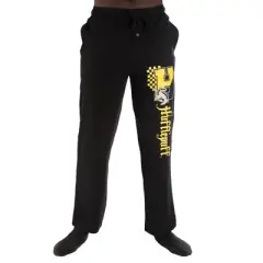 Harry Potter H Hufflepuff Logo Print Men's Sleep Pajama Pants