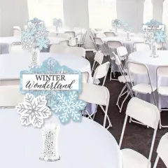 Big Dot of Happiness Winter Wonderland - Snowflake Holiday Party and Winter Wedding Centerpiece Sticks - Showstopper Table Toppers - 35 Pieces