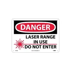 National Marker Danger Signs; Laser Range In Use Do Not Enter Graphic 10X14 .040 Aluminum D572AB