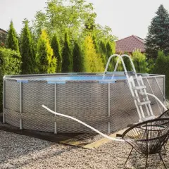 Outsunny 14' x 10' x 3' Above Ground Swimming Pool for 1-6 People, Rectangular Steel Frame, Non-Inflatable, Filter Pump, Gray