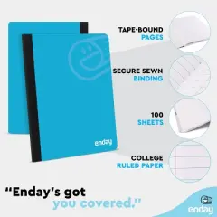 Enday Composition Notebooks College Ruled Paper Bulk, Colored Hard Cover Composition Notebook, 100 Sheets Ruled Notebook (48 Pack)