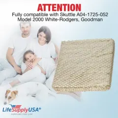 LifeSupplyUSA Humidifier Filters Compatible with Skuttle A04-1725-052 Model 2000 White-Rodgers, Goodman
