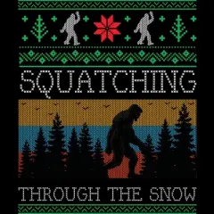 Women's Design By Humans Christmas Retro Sasquatch Vintage Bigfoot Ugly Christmas Sweater By pahari Racerback Tank Top