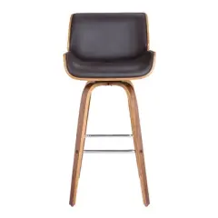 30" Gambier Mid-Century Swivel Bar Height Barstool Brown - Armen Living