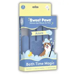 Sweet Paws Silicone Spa Bathing & Grooming Gloves for Dogs and Cats