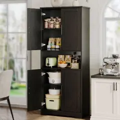 Nasitip 70" Tall Pantry Cabinet with Adjustable Shelves and Doors, Freestanding Storage Cabinet for Kitchen, Bathroom, or Living Room