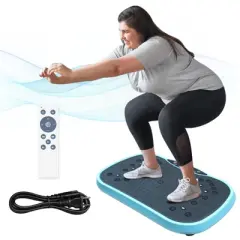 NAYSAYE Exercise Trainer Vibration Plate Fitness Platform for Home Training and Weight Loss, Black and Blue, 17.72"*12.2"*11.24"