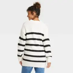 Boyfriend Maternity And Beyond Cardigan - Isabel Maternity by Ingrid & Isabel&trade; White Striped