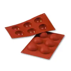 Silikomart Silicone Bakeware Half-Sphere 2 Oz, 2.36" Diam. x 1.18" D, 6 Cavities