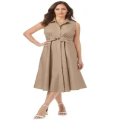 Jessica London Women&rsquo;s Plus Size Cotton Shirtdress