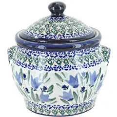Blue Rose Polish Pottery 1098 Zaklady Medium Canister