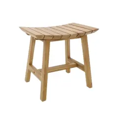 Nordic Teak Natural Shower and Bath Slatted Stool - Beige