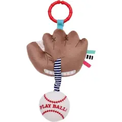 Magic Years 8 inch Baseball Pull and Jiggle Plush Activity Toy with Rattle