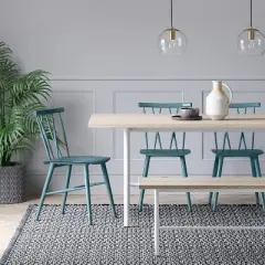 Set of 2 Becket Metal X Back Dining Chair Light Blue - Project 62&trade;