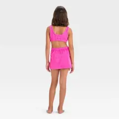 Girls' Solid Cut Out Terry Cover Up Dress - art class&trade; Pink
