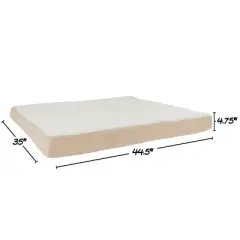 Orthopedic Dog Bed - 2-Layer Memory Foam Crate Mat with Machine Washable Cover - 44x35 Pet Bed for Large Dogs up to 100lbs by PETMAKER (Tan)