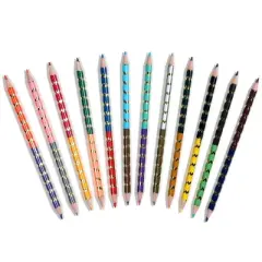 eeBoo: Double-Sided Color Pencils, Mushroom, 12pc, Kids Art & Drawing Supplies