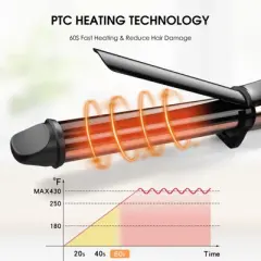 Nicebay Curling Iron, 1 Inch Hair Curler with Ceramic Coating, Professional Curling Wand, Fast Heating up to 430&deg;F, Temperature LED Display
