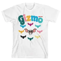 Gremlins Gizmo Rainbow Silhouettes White T-shirt Toddler Boy to Youth Boy