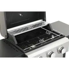 Kumasinova 3-Burner Propane Gas BBQ Grill,25650BTU Output,Stainless Steel Grills with Wire-Enameled Cooking Grids,Foldable Side Tables&Thermometer