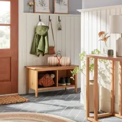 Engineered Stripes Woven Stadium Blanket Terracotta Brown - Hearth & Hand&trade; with Magnolia