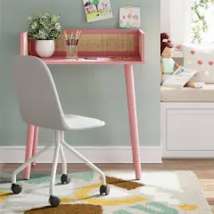 Rattan and Wood Kids' Desk Pink - Pillowfort&trade;