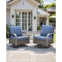 SUGOLD Patio Swivel Glider Chair, All-Weather Rattan Wicker Rocking Chair