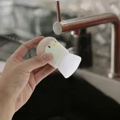 Unique Bargains Egg Shape Dish Brush with Handle Pink 1 Pc