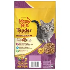 Meow Mix Tender Centers with Basted Bites with Flavors of Chicken & Tuna Adult Complete & Balanced Dry Cat Food - 3lbs