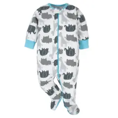 Onesies Brand Baby Boys' Long Sleeve Footed Sleepers, 4-pack, Elephant