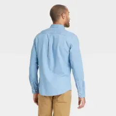 Men's Every Wear Long Sleeve Denim Shirt - Goodfellow & Co&trade; Blue