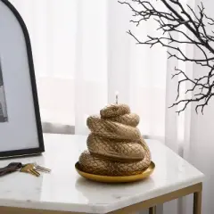 Metallic Gold Coiled Snake Wax Figural Candle - Threshold&trade;