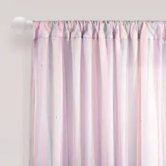 Kids' Rainbow Sheer Rod Pocket with Lining Single Window Curtain Panel Rainbow/White - Lush D&eacute;cor