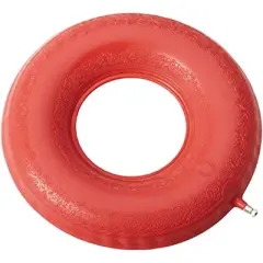 DMI Inflatable Ring Donut Seat Cushion Pillow for Hemorrhoid, Pregnancy, and Tailbone Pain, Red, 18 in