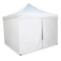 Caravan Canopy V-Series 10 x 10' 2 Straight Leg Sidewall Kit and M-Series Pro 2 10 x 10 Foot Shade Tent with Roller Bag for Recreational Use