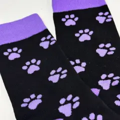 Purple Paw Print Dog Lover Socks from the Sock Panda (Women's Sizes, Adult Medium)