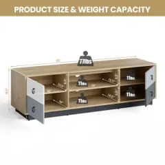 Costway 55'' TV Stand Entertainment Media Center w/ Storage Cabinets Adjustable Shelves