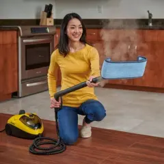 Wagner 915e On-Demand Steam Cleaner with 18 Accessories: Electric Steamer for Upholstery & Floors, Lightweight, Yellow