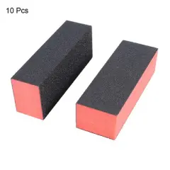 Unique Bargains Sponge Nail Finishing Buffer Buffing Block Manicure File Polishing Smooth Tool Black Red 10 Pcs